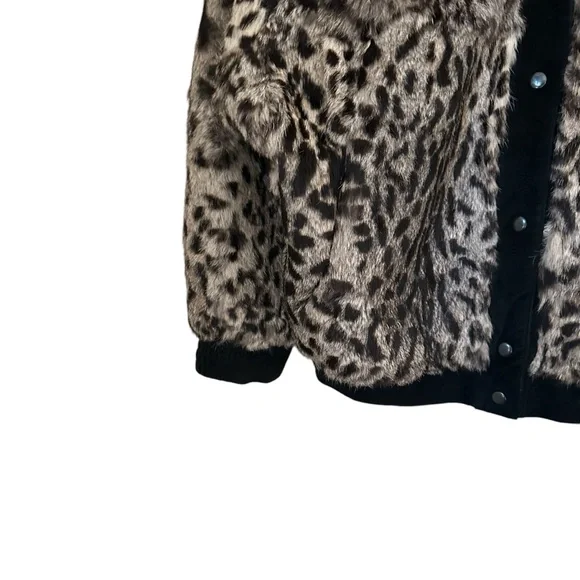Vintage Mob Wives Boho Animal Print Oversized Authentic Fur Coat With Suede Trim